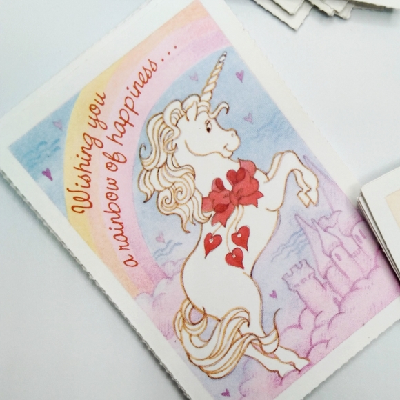 18 Vintage Unicorn Valentines Cards - Picture 4 of 4
